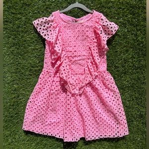 Zara Girls Pink Eyelet Dress